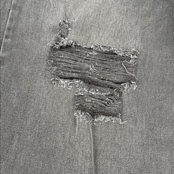 Circus NY Jeans Wm 32 High Waist Slouchy Faded Black Distressed Wide Leg Plus - Picture 7 of 14